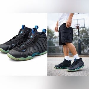 Nike Air Foamposite One Black Aurora Green Blue 6.5Y Men 6.5 Women 8